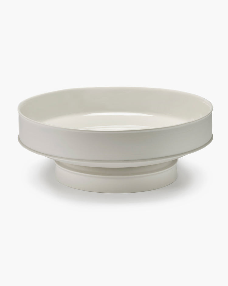 Off White Ceramic Footed Bowl XL by Kelly Wearstler 16"D