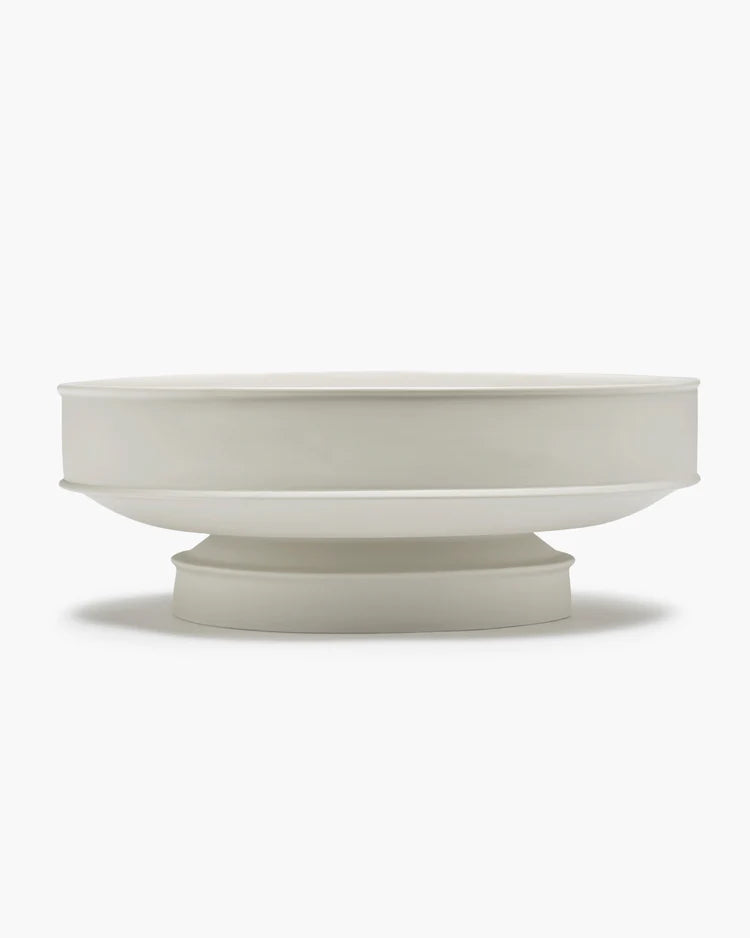Off White Ceramic Footed Bowl XL by Kelly Wearstler 16"D