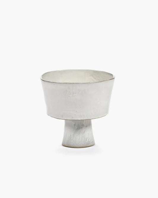 Off White Deep Footed Bowl by Marie Michielssen
