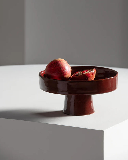 Serax Deep Footed Plate in Deep Red