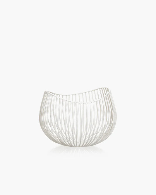 Iron basket white Gio Metal Sculptures by Antonino Sciortino