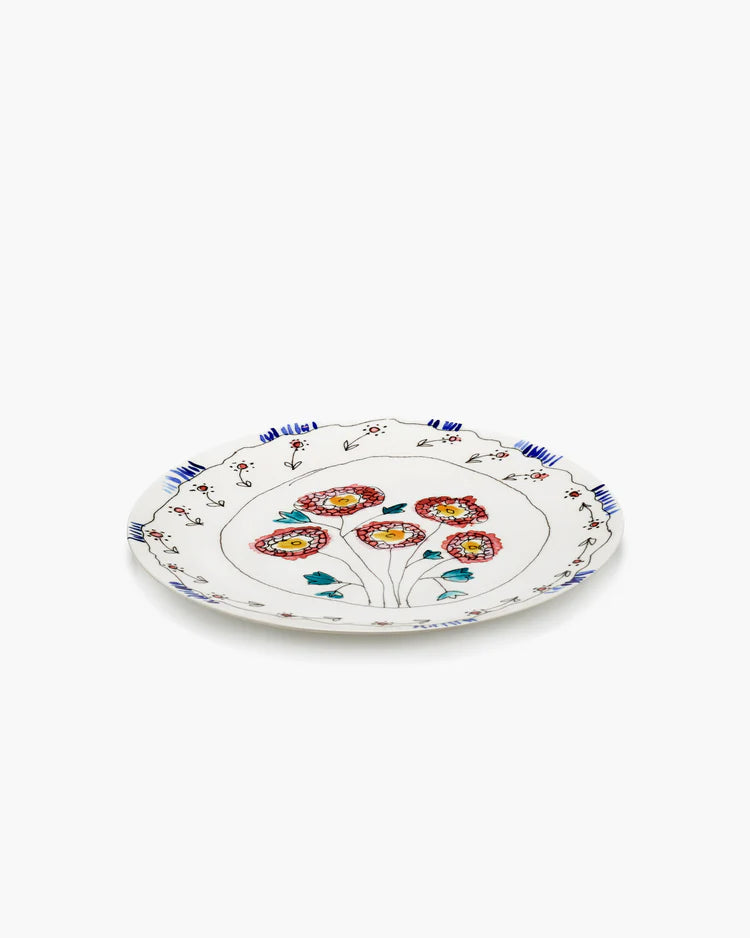 Serving Plate Anemone Milk Pattern from the Midnight Flowers Collection by Marni