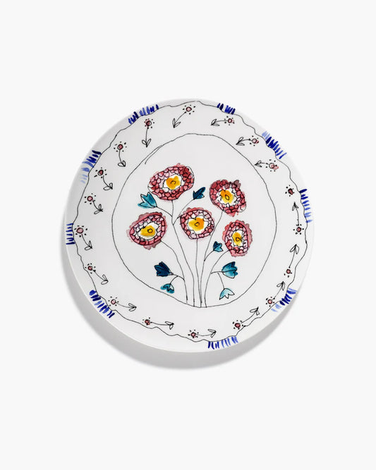 Serving Plate Anemone Milk Pattern from the Midnight Flowers Collection by Marni
