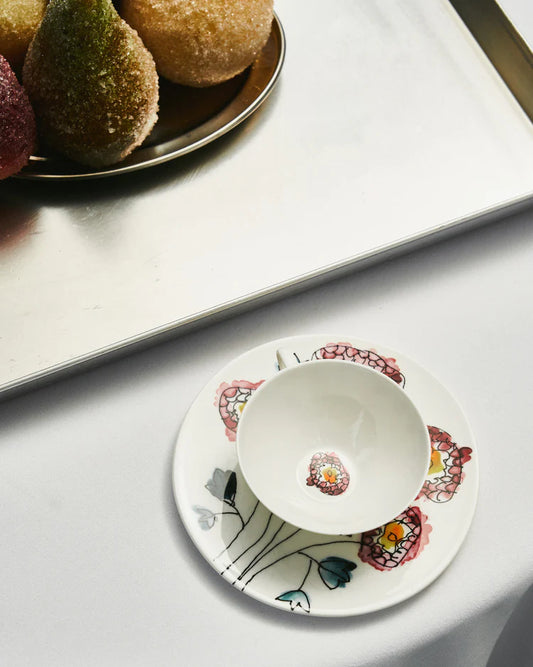 Low Coffee cup with Saucer Anemone motif by Marni