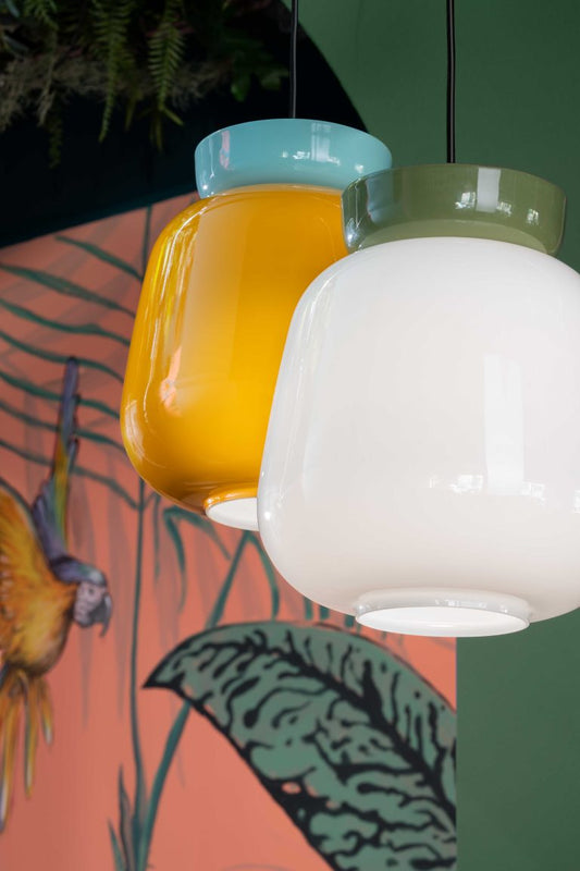 Ferroluce Corcovado Ceramic and Glass Pendant