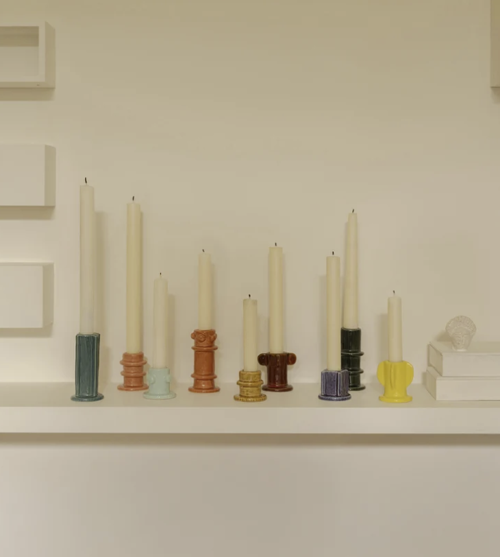 Glazed Ceramic Candle Holders by Marie Michielssen SET of 3 Medium