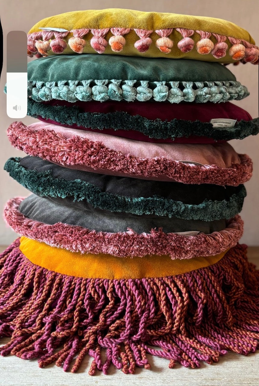 Carlotta Oddone Round Velvet Cushion