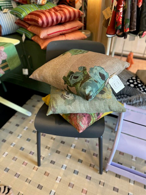Carlotta Oddone 15" x 15" Linen Rosemary Throw Pillow