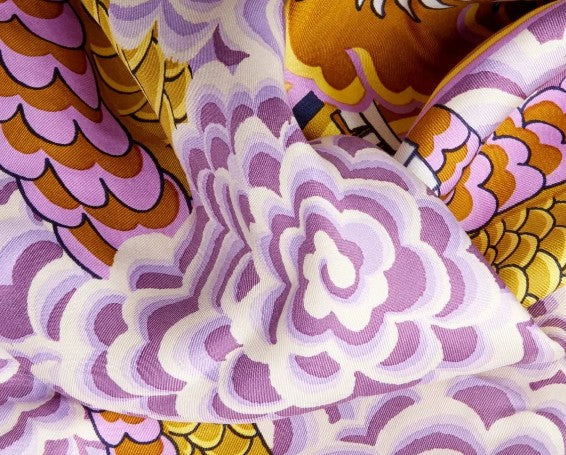 Inoui Editions Scarf  Dragon YELLOW 70cm x 190cm