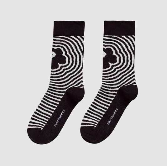 Marimekko Kasvaa Unikko Socks Black and White
