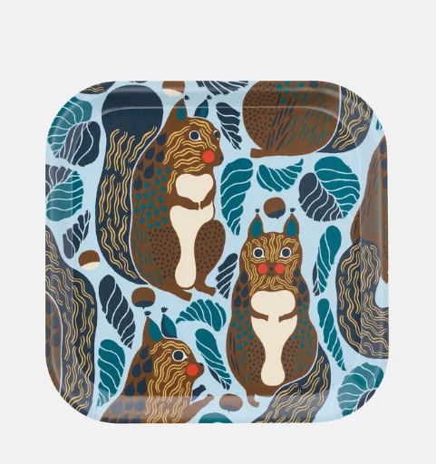 Marimekko Kurre Squirrel Tray 8" x 8"