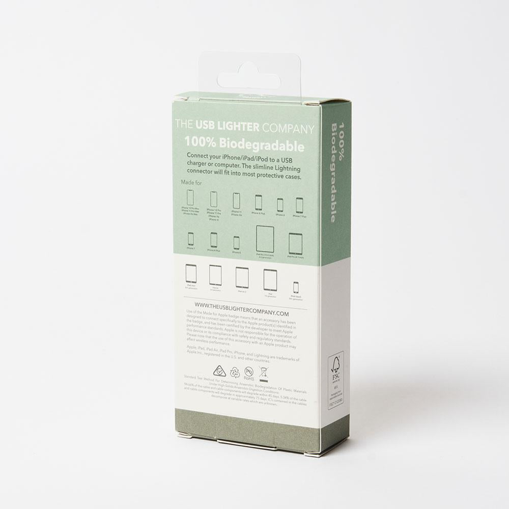 White USB C to Lightning Cord Biodegradable