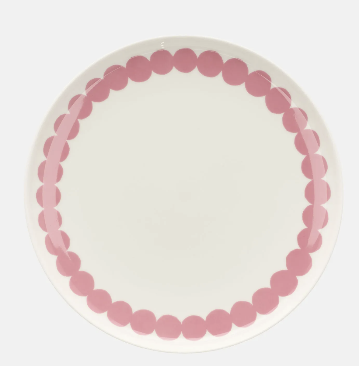 Marimekko Pink and White Dots 10" Dinner Plate
