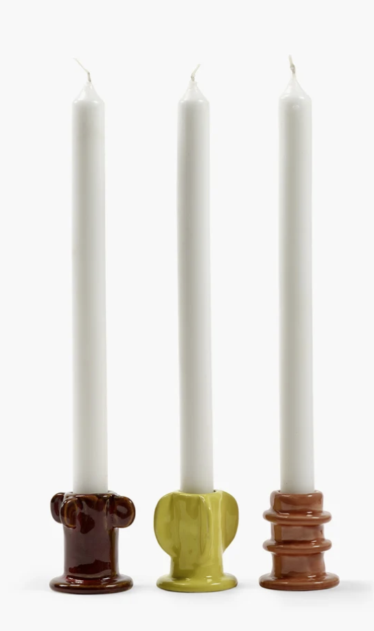 Glazed Ceramic Candle Holders by Marie Michielssen SET of 3 Medium