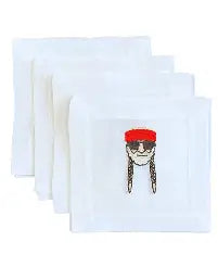 Embroidered Icon Cocktail napkins Set of 4