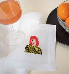 Embroidered Icon Cocktail napkins Set of 4