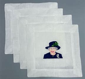 Embroidered Icon Cocktail napkins Set of 4