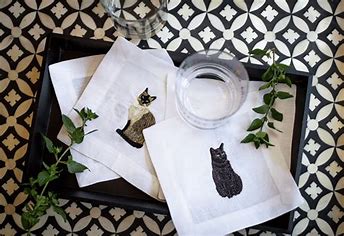 Embroidered Icon Cocktail napkins Set of 4