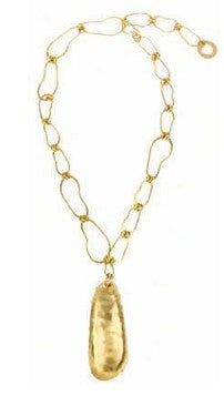 Sibilia Obsidian Necklace Brass