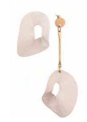 Sibilia Paper and Line Asymetric Earrings White