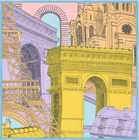 Inoui Editions Square Silk Scarf Carre 65 Paris Lavender
