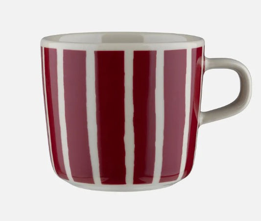 Marimekko Piccola Coffee Mug Burgundy Stripe