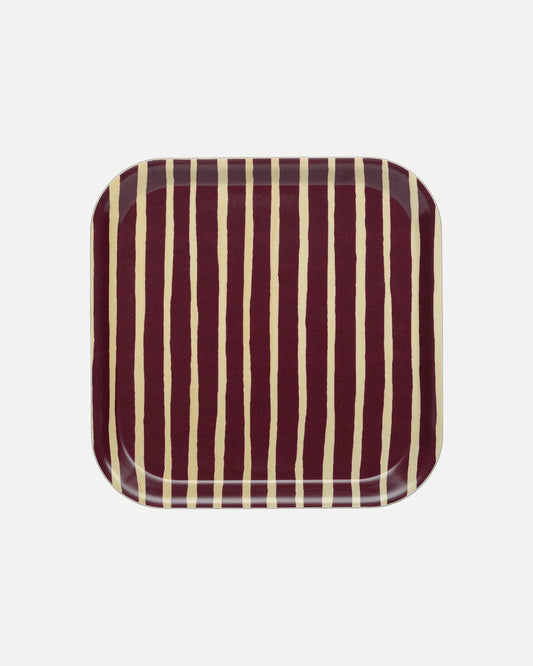 Marimekko PICCOLO TRAY 20X20 CM birch, Burgundy 100%birch