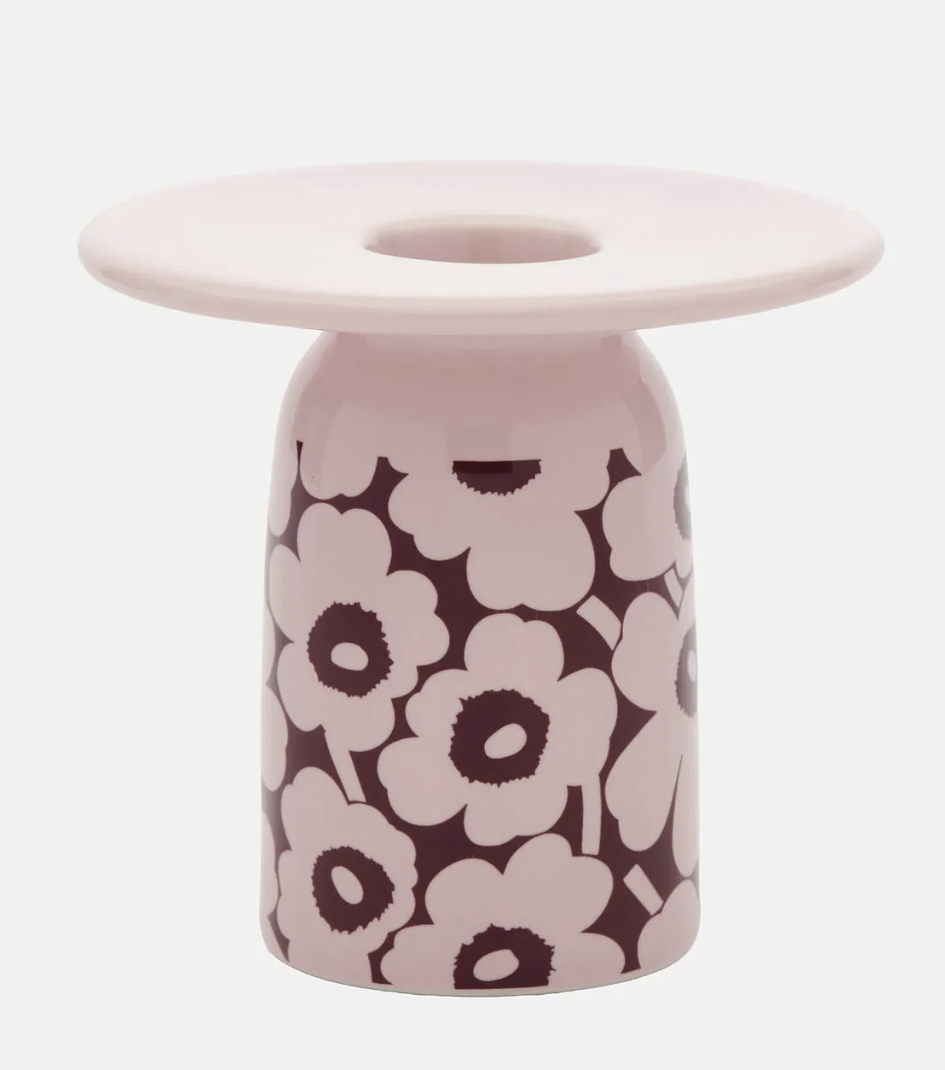 Marimekko Pink and Burgundy Pikkuinen Candle Holder