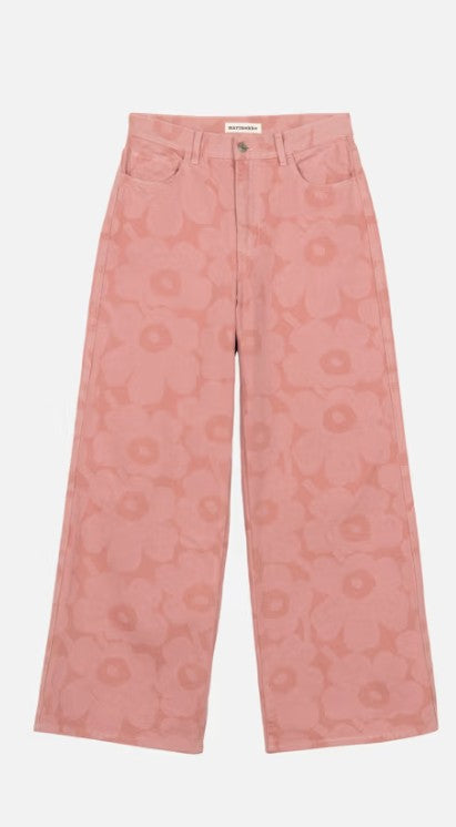 Marimekko Maridenim Pink Unikko Wide Leg Jeans