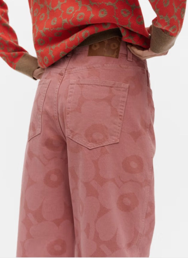 Marimekko Maridenim Pink Unikko Wide Leg Jeans