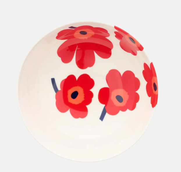 Marimekko Large Red Unikko Serving or Pasta Bowl