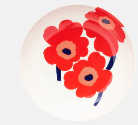 Marimekko Shallow Red Unikko Bowl 16cm