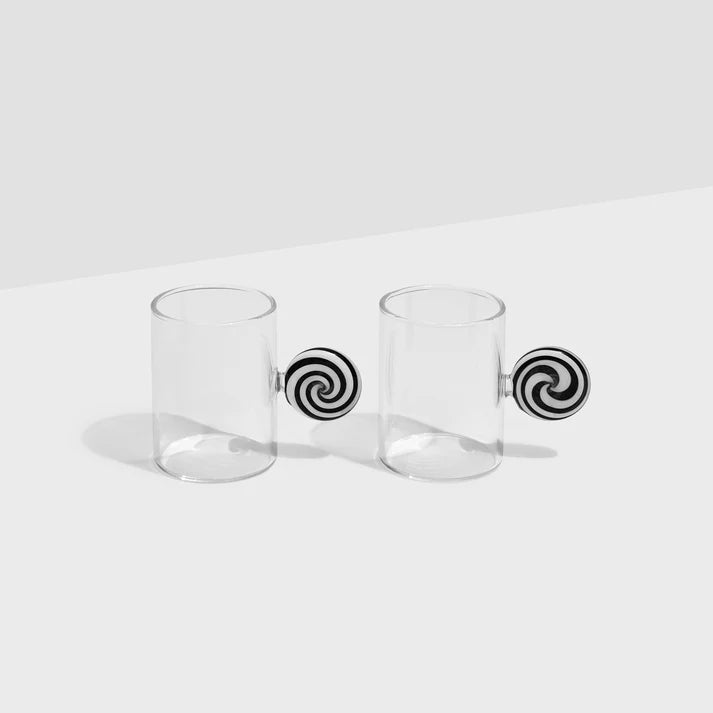 Fazeek Borosilicate Espresso cups with swirl handle