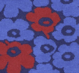 Marimekko Linjaus Pikkuinen Unikko Socks Blue and Red