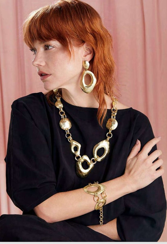 Sibilia Sculptural Earrings Brass