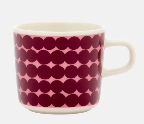 Marimekko Wine Red Dots Small Mug 2dl
