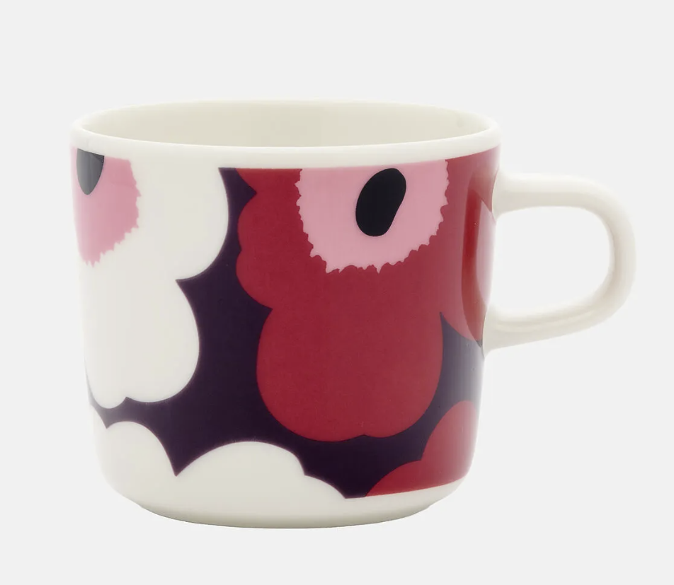 Marimekko Red Purple Pink Unikko Small Mug 2dl