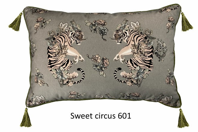 Carlotta Oddone Sweet Circus Throw Pillow with Tassels