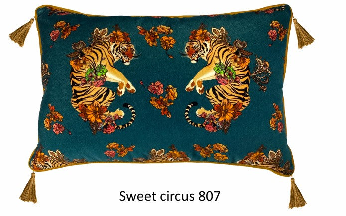 Carlotta Oddone Sweet Circus Throw Pillow with Tassels