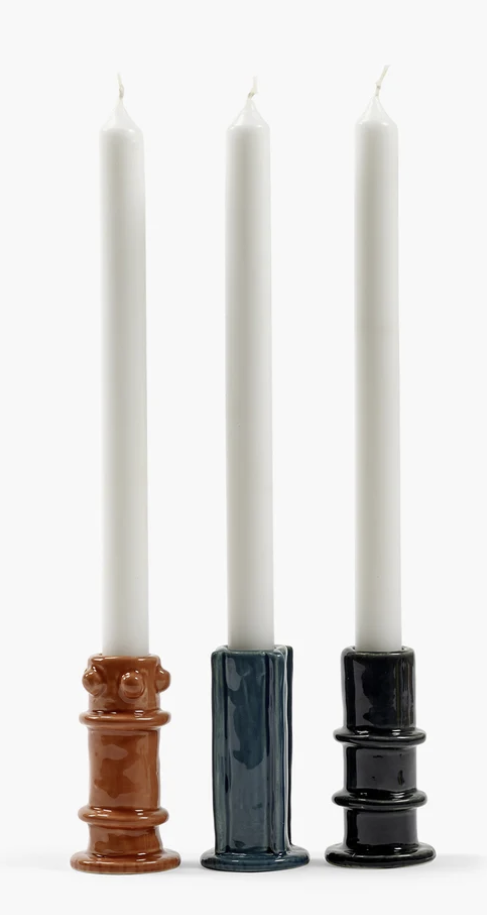 Glazed Ceramic Candle Holders by Marie Michielssen SET of 3 Medium (Copy)