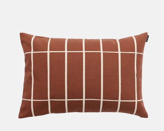 Marimekko Tiiliskivi Rust Grid Cushion Cover