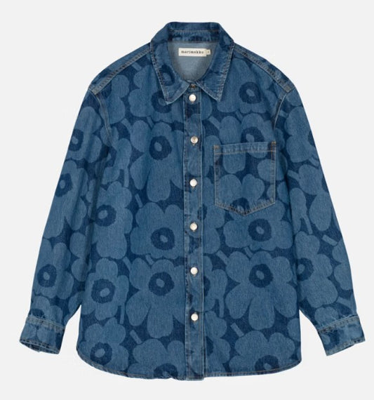 Marimekko Blue Maridenim VAIHE Unikko Shirt