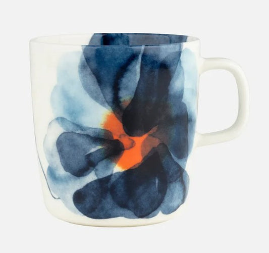 Marimekko Valssi Blue Floral Pattern Mug Plate Bowl
