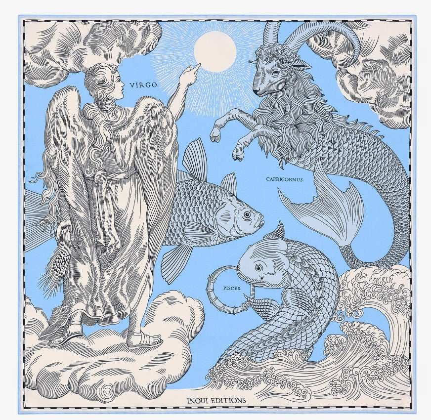 Inoui Editions Astrologie Silk Square Scarf 65 cm