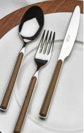 Wenge Wood Resin Stainless 5 Piece Place Setting