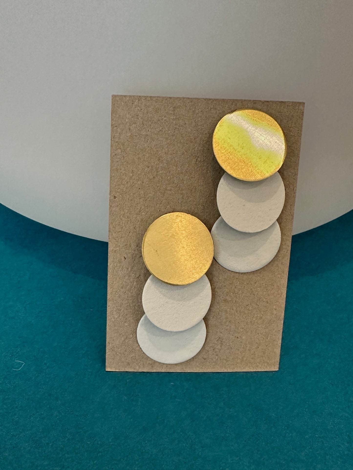 Sibilia White Three Circles Earrings LG