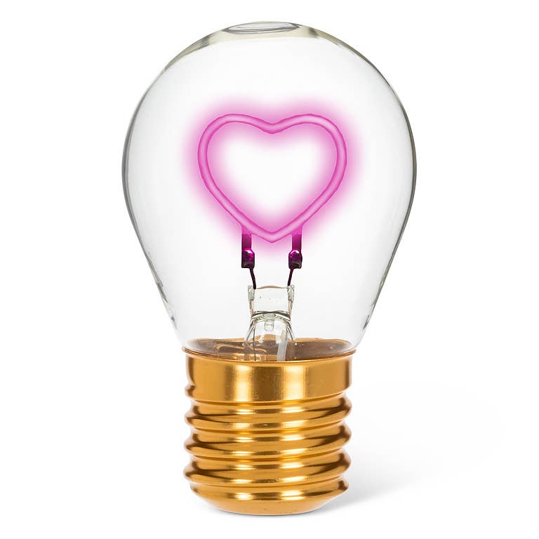 I HEART U Neon LED Lightbulb 4.5"H