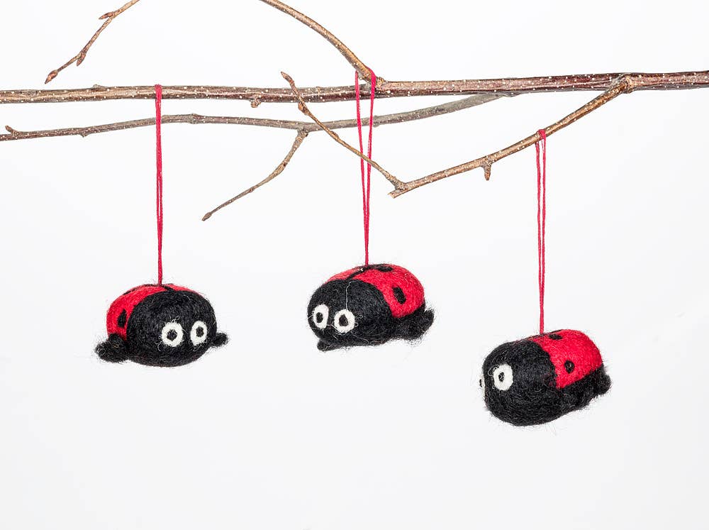 Mini Ladybug Ornament 1" H