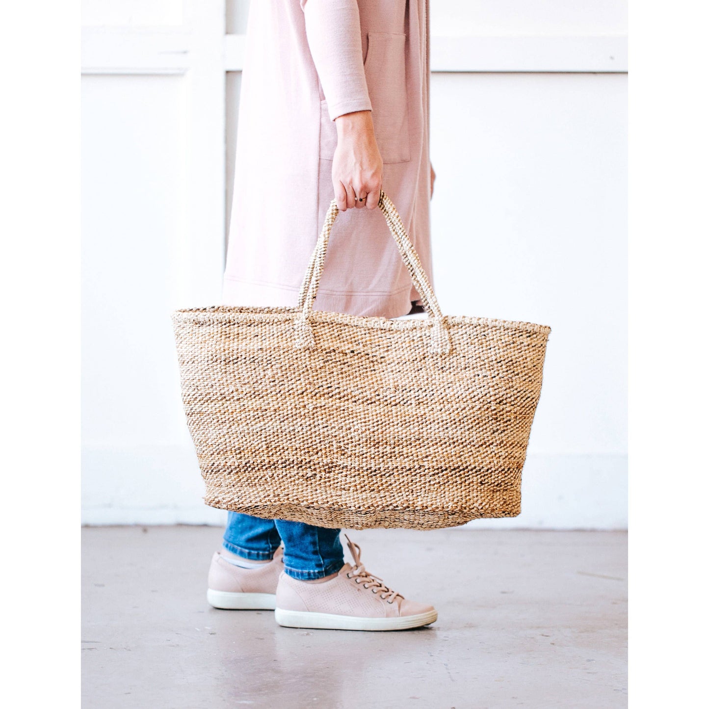 Sisal Tote: Pink Lemonade XL