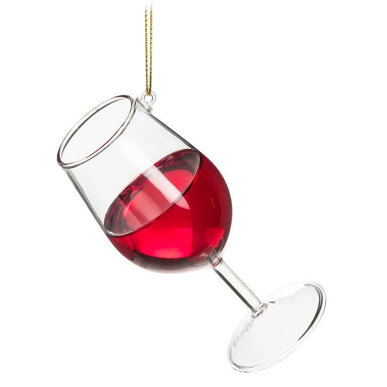 Glass of Red Wine Ornament-4"H